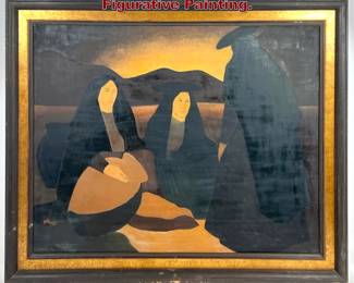 Lot 1212 Signed Dated 60 Figurative Painting.