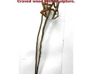 Lot 1302 Susan Lyman 1991 Twisted and Craved wood Wall Sculpture.