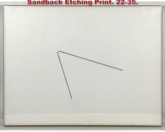 Lot 1262 1976 Signed and Numbered Fred Sandback Etching Print. 2235.