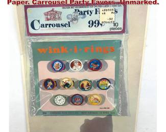 Lot 1242 Whimsical Pop Art Watercolor on Paper. Carrousel Party Favors. Unmarked.