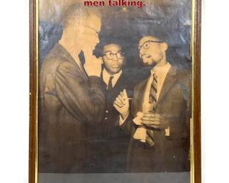 Lot 1586 Old sepia print of photo of 3 Negro men talking.