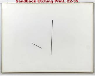Lot 1263 1976 Signed and Numbered Fred Sandback Etching Print. 2235.