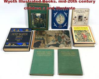 Lot 1450 8pcs Jessie Wilcox Smith and N.C Wyeth Illustrated Books. mid20th century children s and illustrate