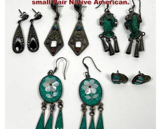 Lot 1382 Mexican Sterling Earrings and small Pair Native American.