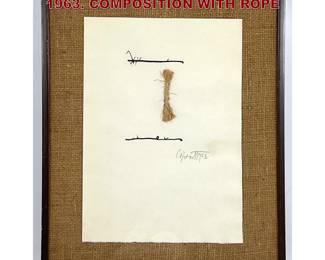 Lot 1110 Modest Cuixart Mixed Media Art. 1963. COMPOSITION WITH ROPE