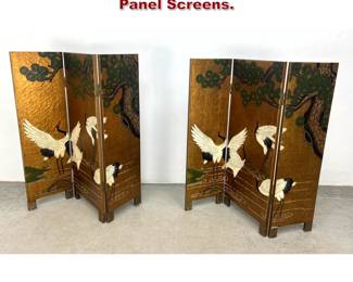 Lot 1654 Pair Japanese Style Folding 3 Panel Screens.