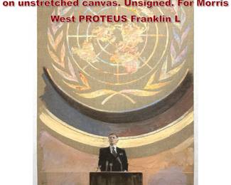 Lot 1483 ROBERT HEINDEL Original Painting on unstretched canvas. Unsigned. For Morris West PROTEUS Franklin L