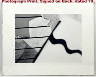 Lot 1350 Ray K. Metzker, Pictus Interruptus Photograph Print. Signed on Back. dated 79.