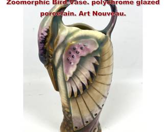 Lot 1439 Robert Hanke Amphora Austrian Zoomorphic Bird Vase. polychrome glazed porcelain. Art Nouveau.