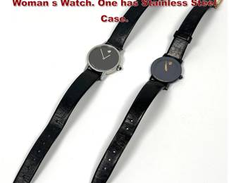 Lot 1373 2pc MOVADO Museum Classic Woman s Watch. One has Stainless Steel Case.