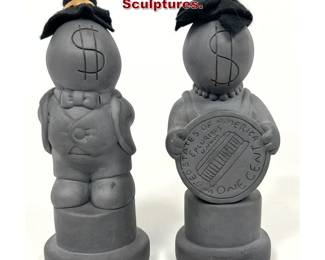 Lot 1249 Pair Tom Otterness Painted Plaster Sculptures.