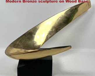 Lot 1309 Leonardo Nierman IIVI abstract Modern Bronze sculpture on Wood Base.