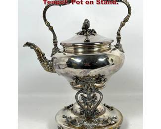 Lot 1413 CHRISTOFLE Silverplate Tilting Teapot. Pot on Stand.