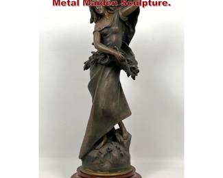 Lot 1443 August Moreau French Patinated Metal Maiden Sculpture.