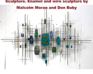 Lot 1289 Large Cranbrook Products wall Sculpture. Enamel and wire sculpture by Malcolm Moran and Don Buby