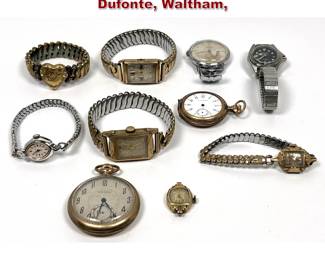 Lot 1381 10pcs Watch lot. Wrist and Pocket. Dufonte, Waltham,