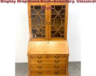 Lot 1625 Large Contemporary Bookcase Display Drop Front Desk. Secretary. Classical Style.