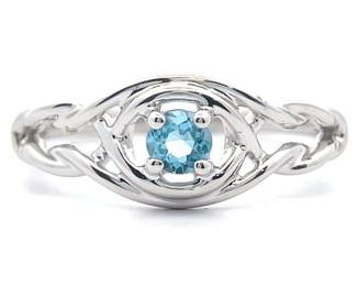 Natural Blue Topaz Celtic Knot Ring
