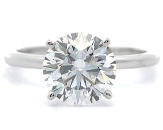 2.50 Carat Diamond Solitaire Engagement Ring in 14k White Gold
