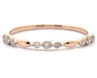Natural Diamond Three-Stone Stacking Ring in 14k Rose Gold