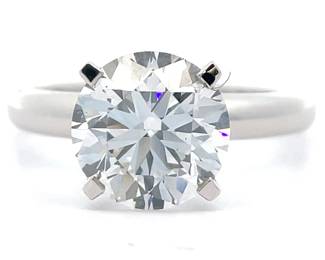 3 Carat Diamond Round Solitaire Engagement Ring in 14k White Gold