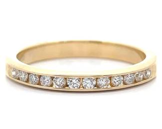 0.25 Carat Diamond Channel Half Eternity Ring in 14k Yellow Gold