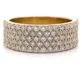 1 Carat Pavé Diamond Ring in 14k Yellow Gold