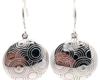 Medallion Drop Swirl Shepherd's Hook Earrings