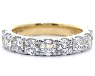 2 Carat Diamond Semi-Eternity Band in 14k Yellow Gold