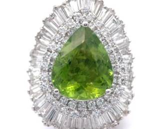 9.19 Carat Natural Paraiba Tourmaline & Natural Diamond Ring in Platinum