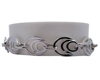 Natural Diamond Modern Concentric Halo Link Bracelet