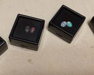 MHH180 Three Pairs Of Opal Gem Stones New