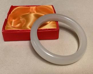 MHH156 White Jade Bangle Bracelet New