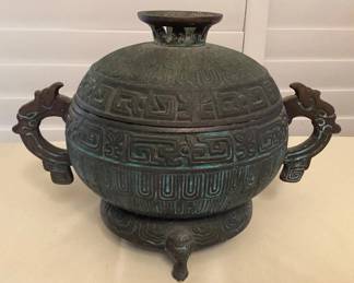 MHH098 Vintage MCM Metal Ice Bucket