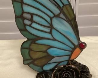 MHH016 Tiffany Style Light Blue Stained Glass Table Lamp New