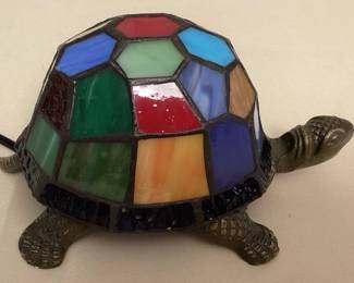 MHH014 Tiffany Style Multi-Colored Stained Glass Turtle Table Lamp New