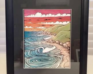 MHH083 Framed Picture Print Of Waves