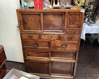 Tansu cabinet--2 pieces on base