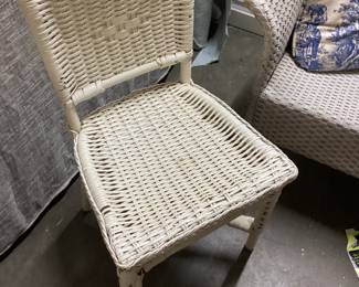 Antique wicker deck chair