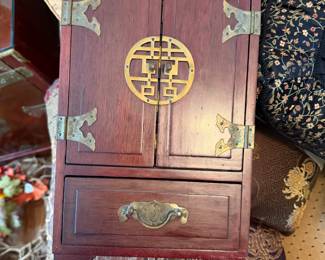 Miniature Asian cabinet jewelry chest $55