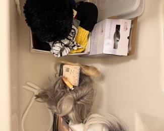 High quality wigs $20 each and head scarves $3 each