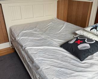 White Shaker Headboard with Mattress and Box 