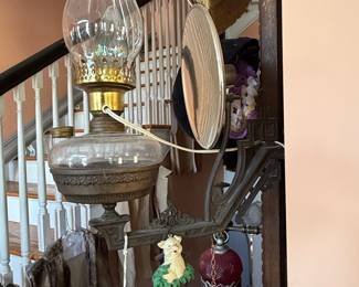 Victorian Wall Bracket Oil Lamp with Reflector