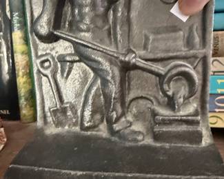 Pair of Cast Iron Foundry Worker Bookends