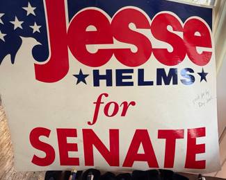 Jesse Helms for Senate Campaign Sign