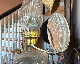 Victorian Wall Bracket Oil Lamp with Reflector