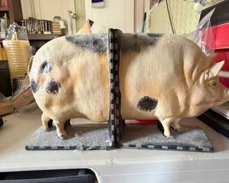 Vintage Pig Bookends