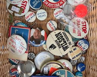 Collection of Political Campaign Buttons and Patches