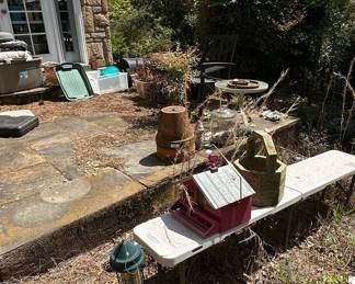 Rustic Wooden Birdhouse and Feeder Set