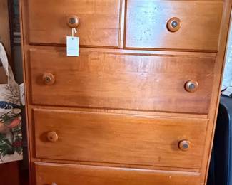 Vintage Maple Dresser with Scalloped Top Edge